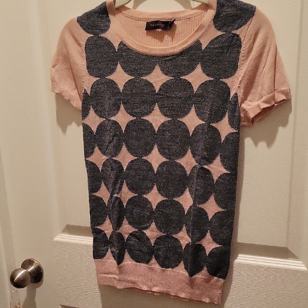 The Limited Size Medium Stylish Pink and Gray Women's Top